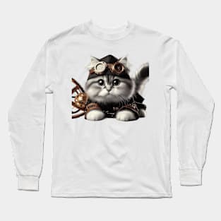 Cute Kitty Ninja Cat Long Sleeve T-Shirt